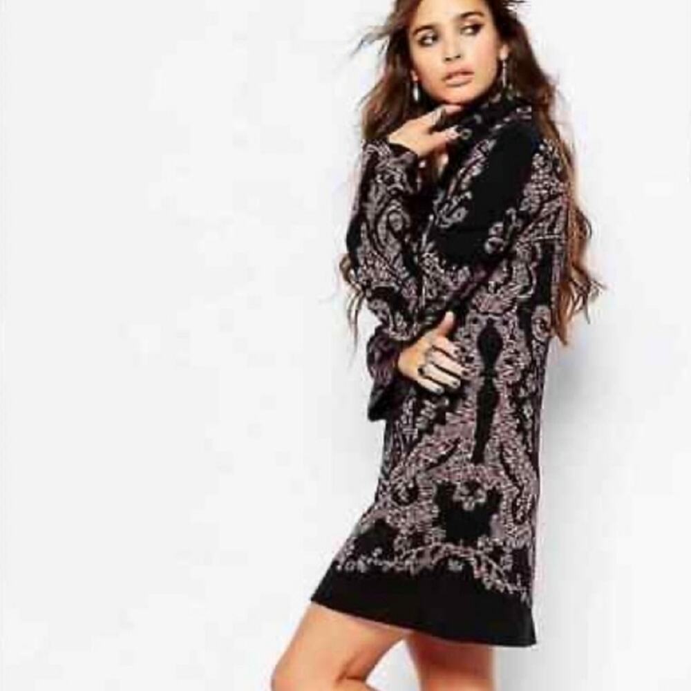 Free People Modern Love Brocade Damask Jacquard XS Dress